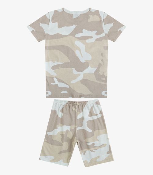 Pijama Infantil Camiseta e Bermuda Select Bege