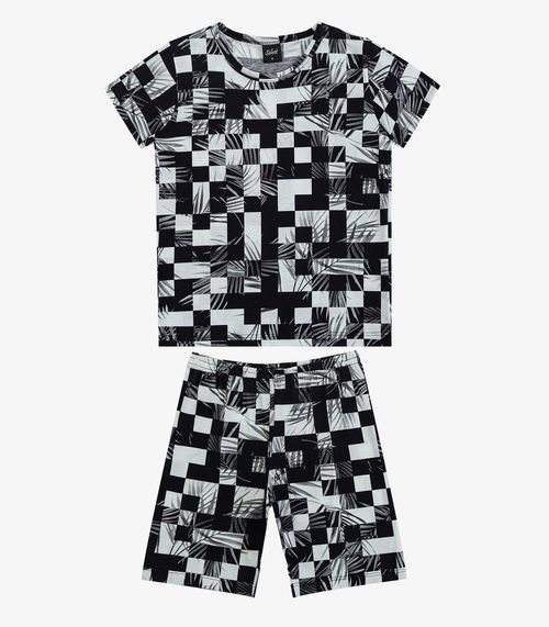 Pijama Infantil Camiseta e Bermuda Select Bege