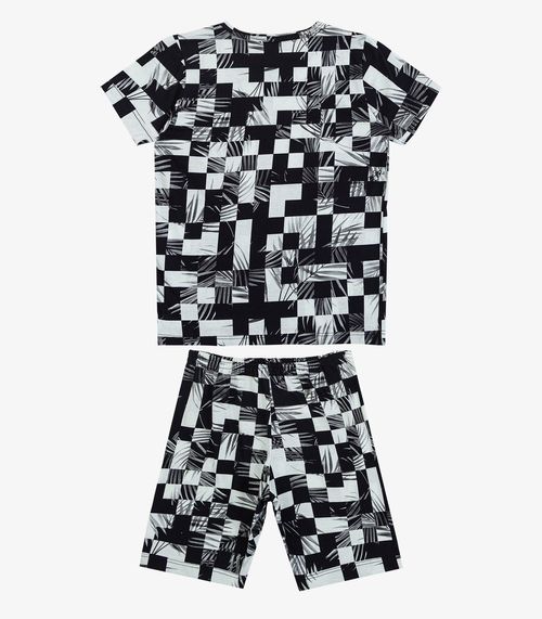 Pijama Infantil Camiseta e Bermuda Select Bege