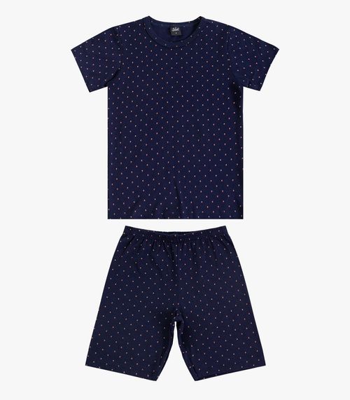 Pijama Infantil Camiseta e Bermuda Select Azul
