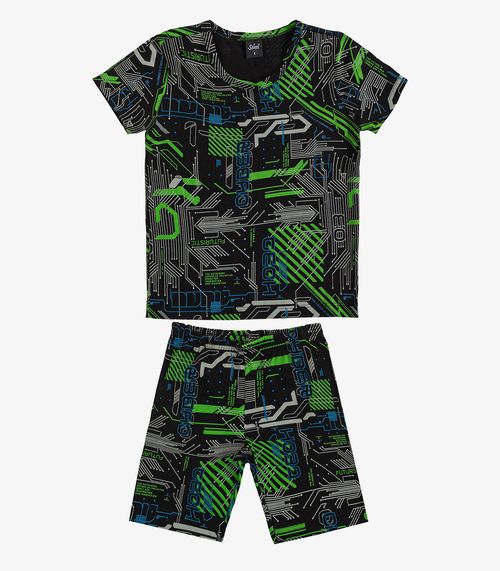 Pijama Infantil Camiseta e Bermuda Select Verde