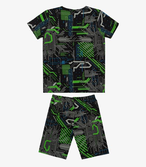 Pijama Infantil Camiseta e Bermuda Select Verde