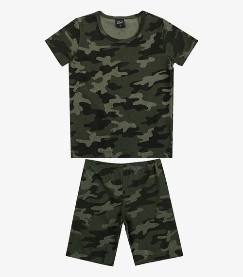 Pijama Infantil Camiseta e Bermuda Select Verde