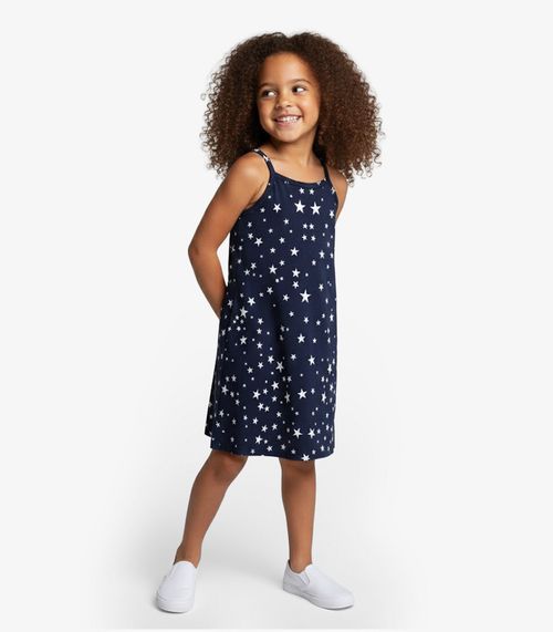Vestido Infantil em Cotton Leve Rotativo Select Azul