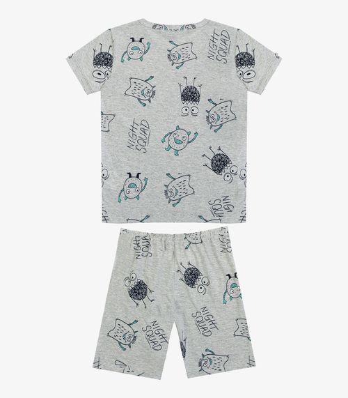 Pijama Infantil Camiseta e Bermuda Select Cinza