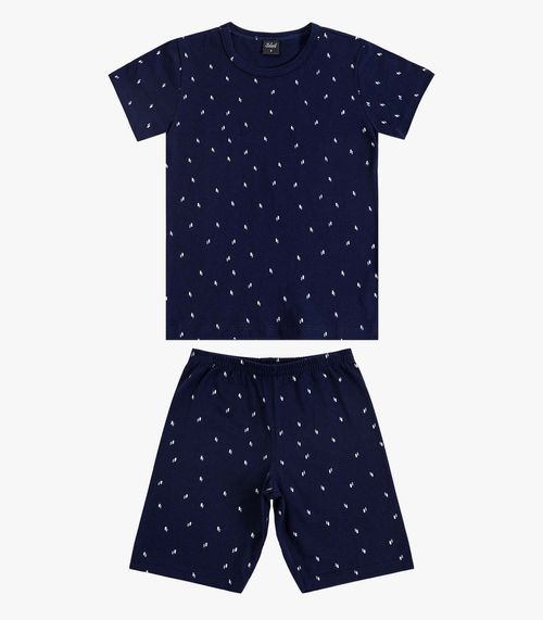 Pijama Infantil Camiseta e Bermuda Select Azul