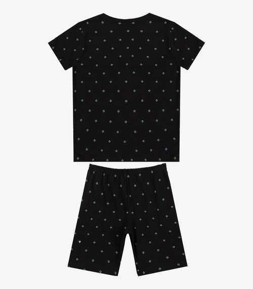 Pijama Infantil Camiseta e Bermuda Select Preto