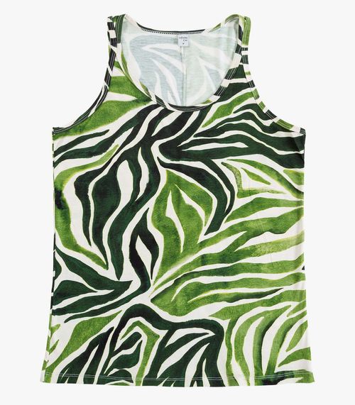 Blusa Feminina de Alça Estampada Infinita Cor Verde