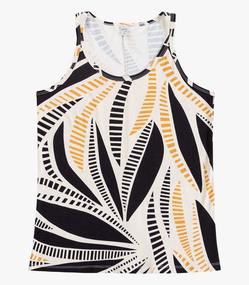 Blusa Feminina de Alça Estampada Infinita Cor Preto