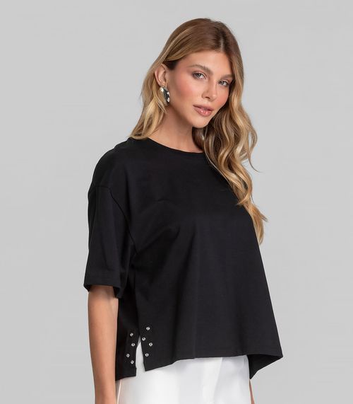T- Shirt Feminina Manga Curta Box Dianna Preto