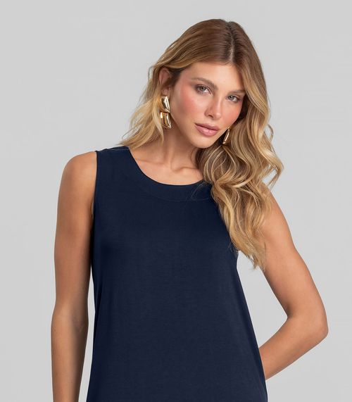 Vestido Midi Feminino em Malha Visco Dianna Azul