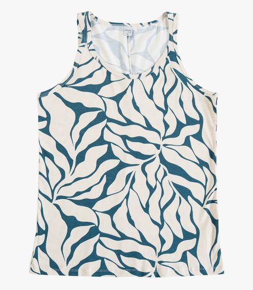 Blusa Feminina de Alça Estampada Infinita Cor Verde