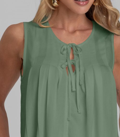 Regata Feminina com Pregas Dianna Verde