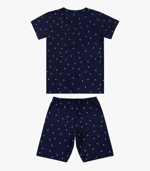 Pijama Infantil Camiseta e Bermuda Select Azul