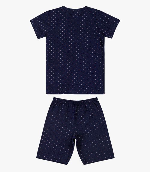 Pijama Infantil Camiseta e Bermuda Select Azul