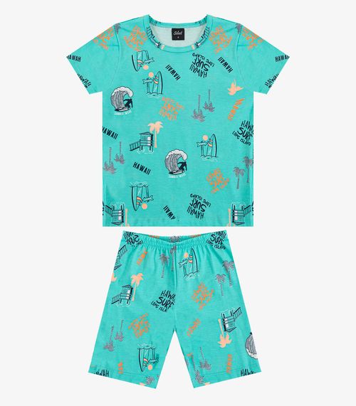 Pijama Infantil Camiseta e Bermuda Select Azul