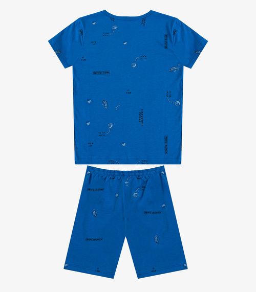 Pijama Infantil Camiseta e Bermuda Select Azul