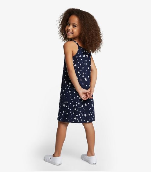 Vestido Infantil em Cotton Leve Rotativo Select Azul
