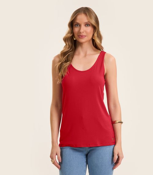 Regata Feminina Básica em Viscotorcion Rovitex Vermelho