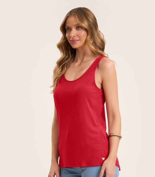 Regata Feminina Básica em Viscotorcion Rovitex Vermelho