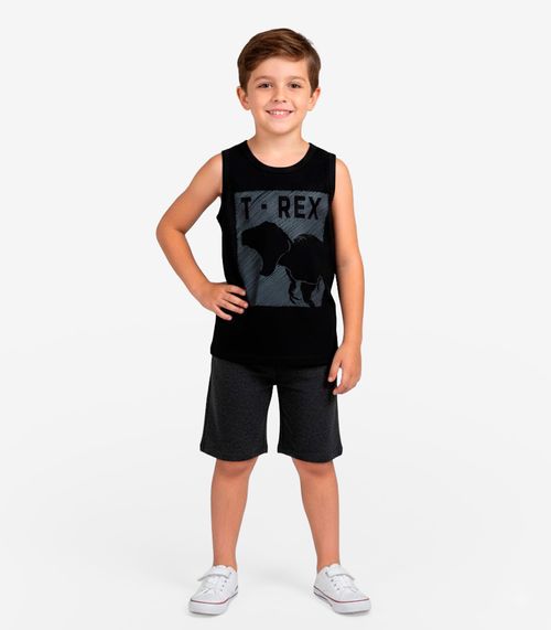 Conjunto Infantil Menino Regata E Bermuda Select Preto