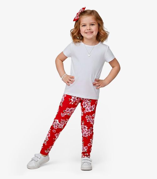 Legging Infantil Em Cotton Select Vermelho