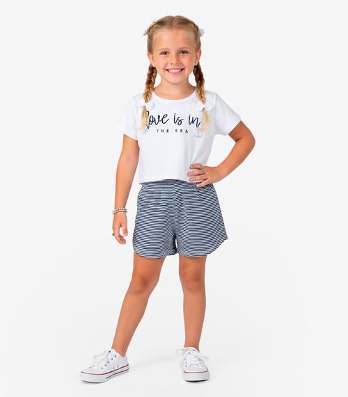 Conjunto Infantil Blusa e Shorts Select Branco