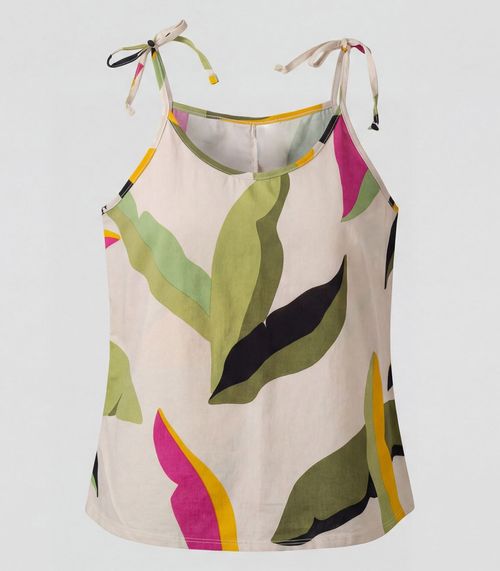 Blusa De Alça De Laço Infinita Cor Baunilha