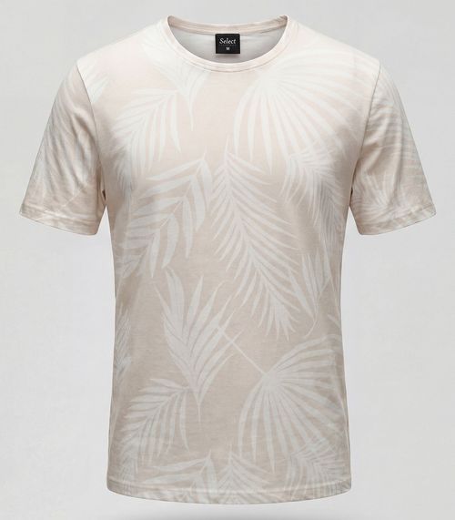 Camiseta Masculina Em Meia Malha Select Bege