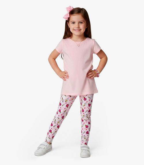 Legging Infantil Em Cotton Select Rosa