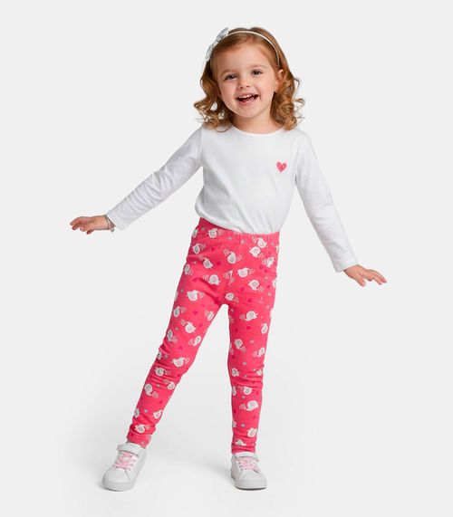Legging Infantil Em Cotton Select Rosa