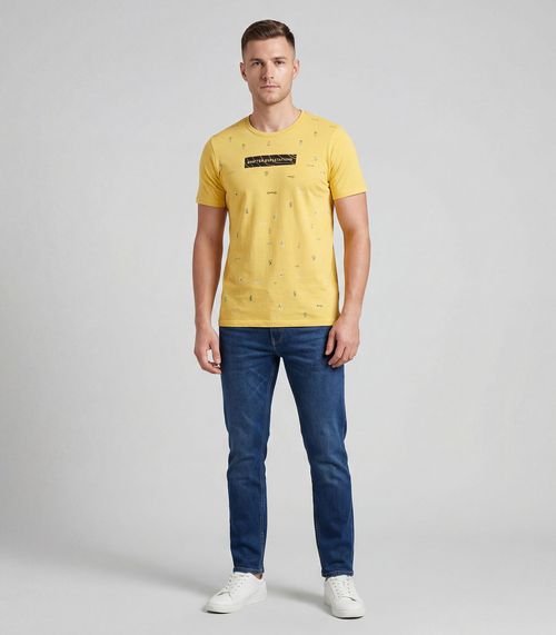 Camiseta Masculina Em Meia Malha Select Amarelo
