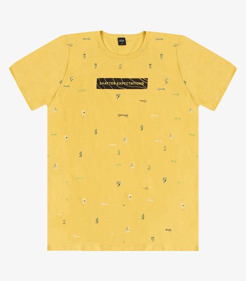Camiseta Masculina Em Meia Malha Select Amarelo