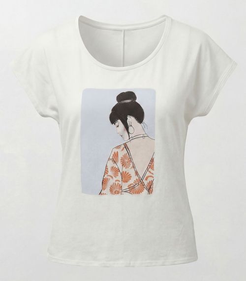 Blusa Feminina Manga Curta Infinita Cor Bege