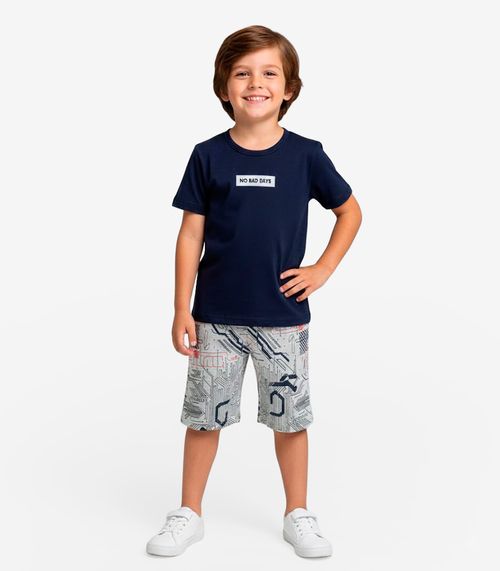 Conjunto Infantil Camiseta e Bermuda Select Cinza