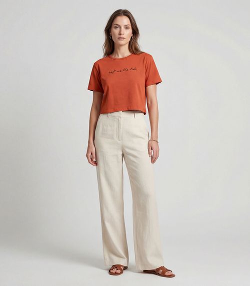 Blusa Feminina em Molecotton Viscose Infinita Cor Laranja