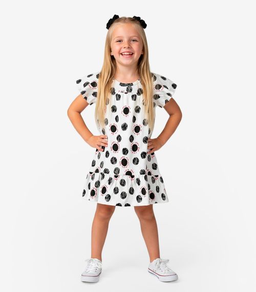 Vestido Infantil Com Manga Godê Select Preto