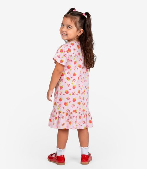 Vestido Infantil Com Manga Godê Select Rosa