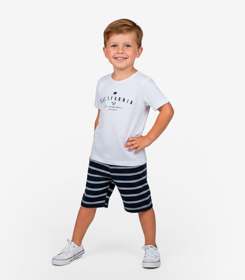 Conjunto Infantil Menino Camiseta E Bermuda Select Branco