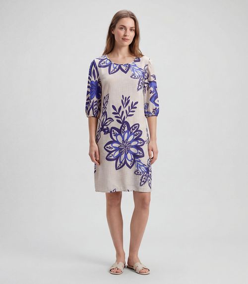 Vestido Midi Com Manga Flare 3/4 Infinita Cor Azul