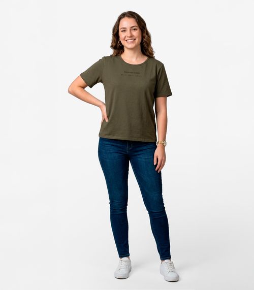 Blusa Feminina Manga Curta Infinita Cor Verde