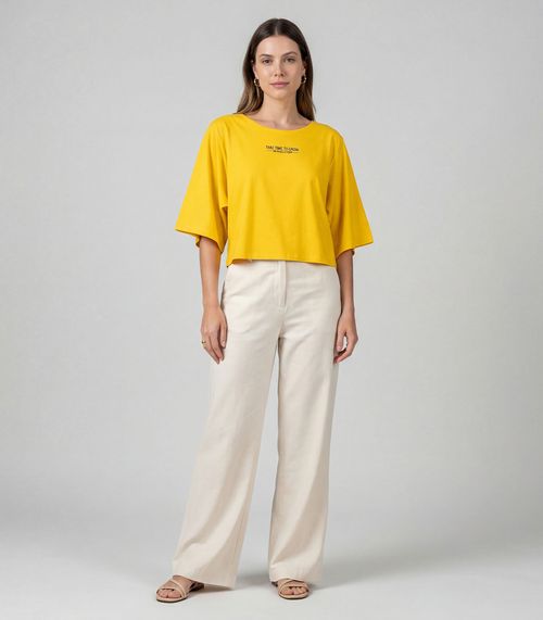 Blusa Feminina Em Viscotorcion Infinita Cor Laranja