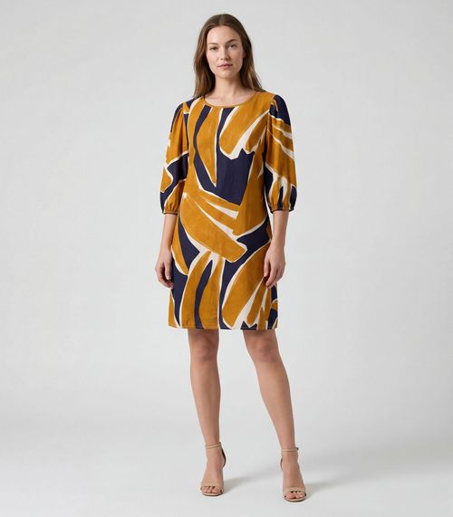 Vestido Midi Com Manga Flare 3/4 Infinita Cor Preto