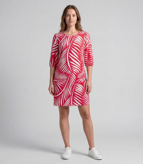 Vestido Midi Com Manga Flare 3/4 Infinita Cor Vermelho