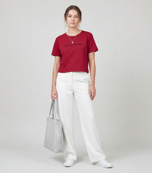 Blusa Feminina em Molecotton Viscose Infinita Cor Vermelho