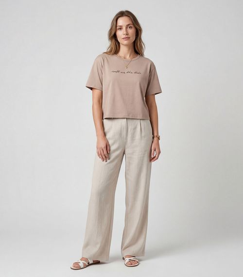 Blusa Feminina em Molecotton Viscose Infinita Cor Marrom