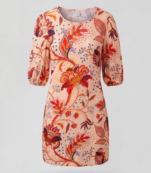 Vestido Midi Com Manga Flare 3/4 Infinita Cor Marrom