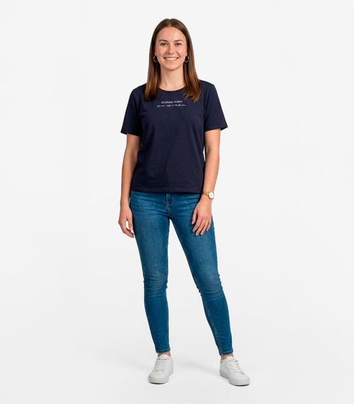Blusa Feminina Manga Curta Infinita Cor Azul