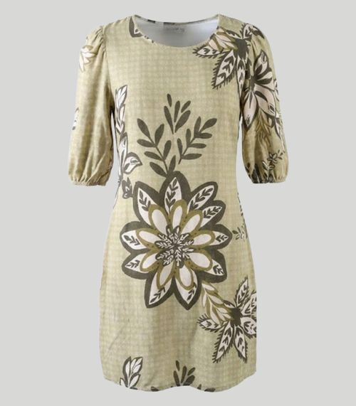 Vestido Midi Com Manga Flare 3/4 Infinita Cor Verde