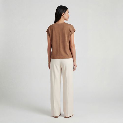 Blusa Feminina Manga Cavada Infinita Cor Marrom